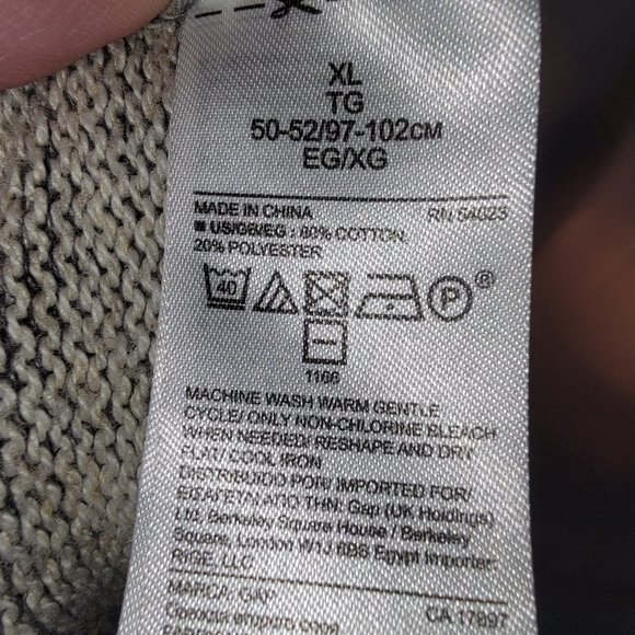 Gap Men's Heavy Cotton/Poly Sweater - Gray - Size XL - Like New - Picture 5 of 5